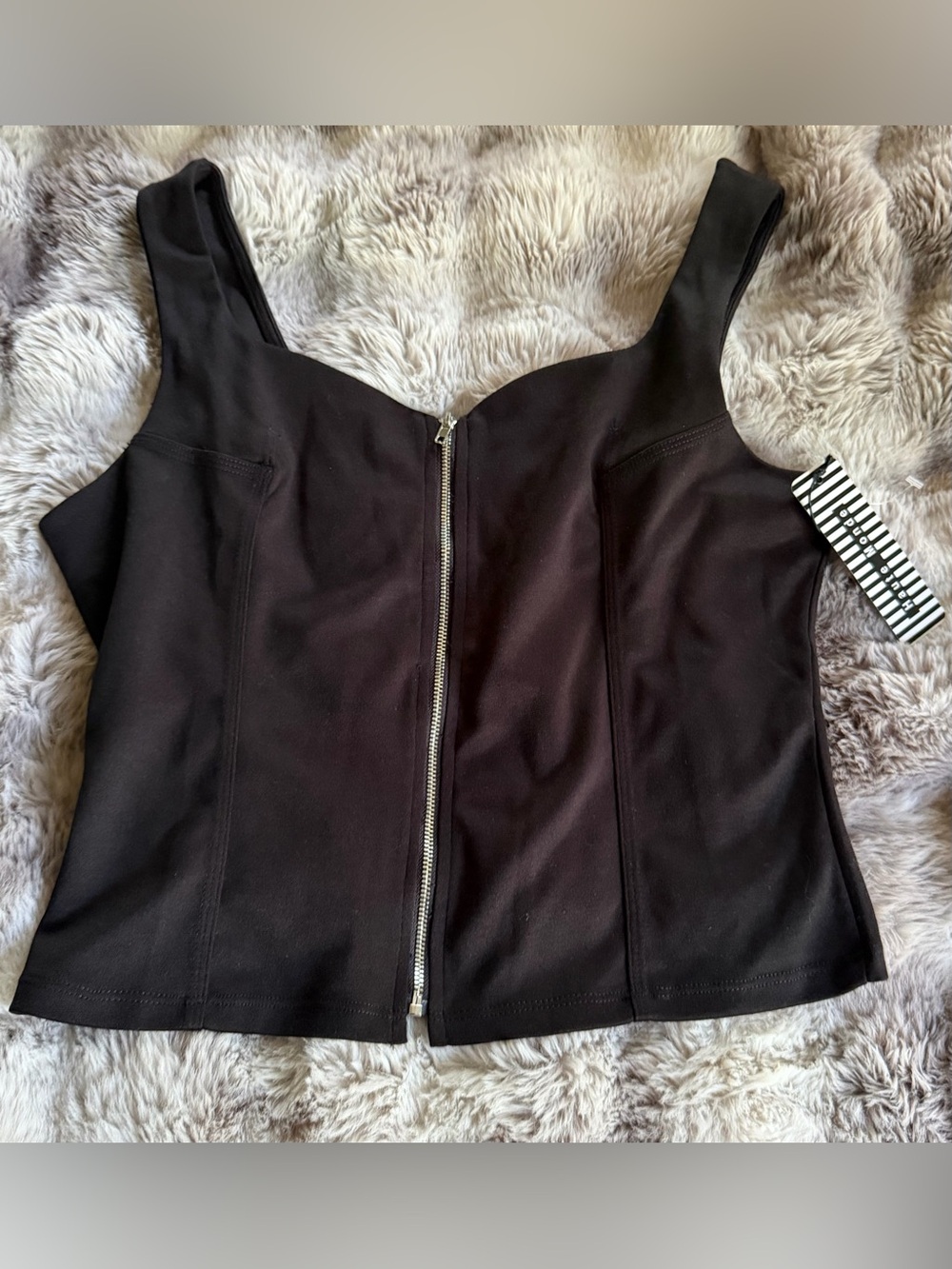 Haute Monde Zip-Front Crop Top